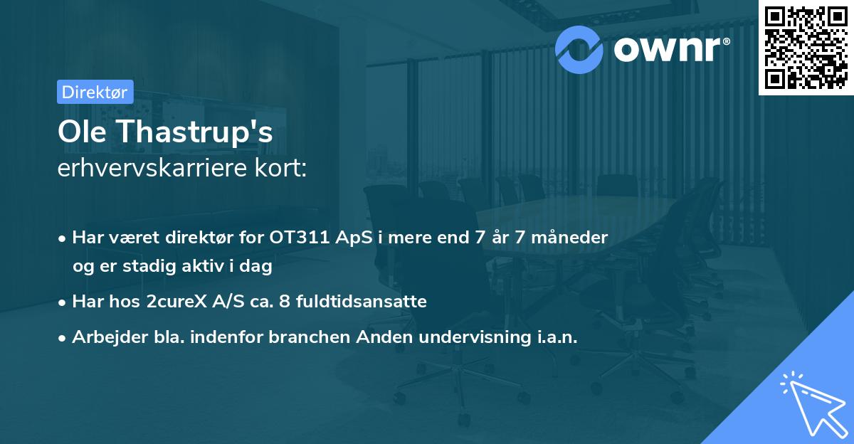 Ole Thastrup's erhvervskarriere kort
