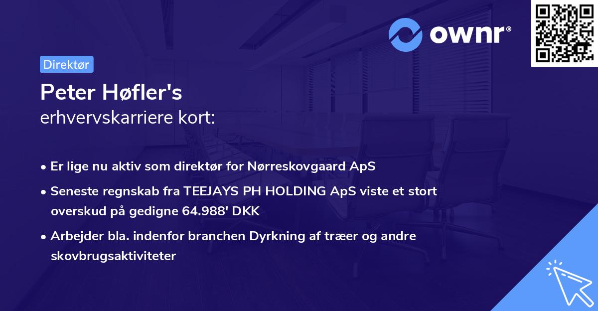 Peter Høfler's erhvervskarriere kort