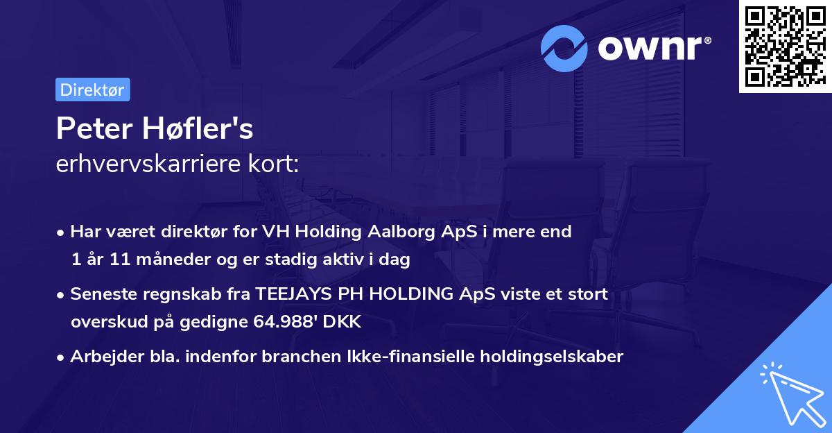 Peter Høfler's erhvervskarriere kort