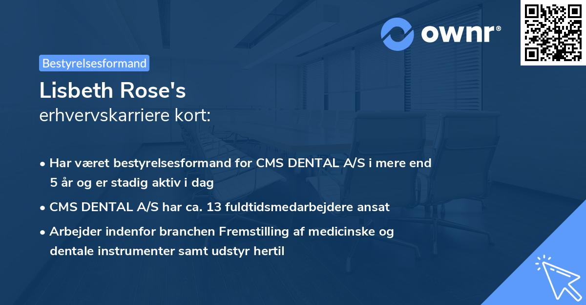 Lisbeth Rose's erhvervskarriere kort