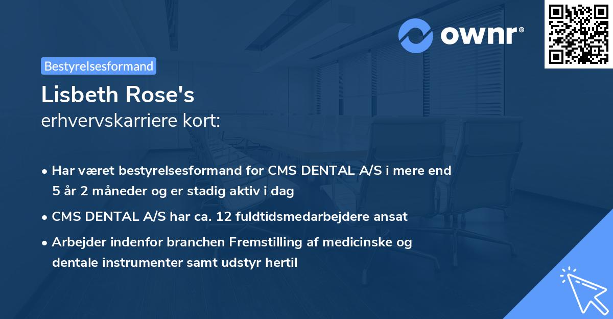 Lisbeth Rose's erhvervskarriere kort