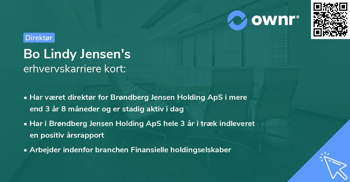 Bo Lindy Jensen's erhvervskarriere kort
