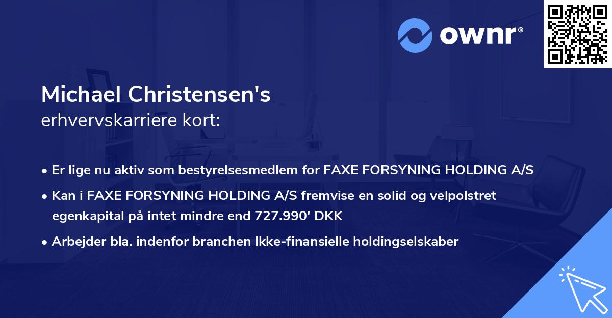Michael Christensen's erhvervskarriere kort