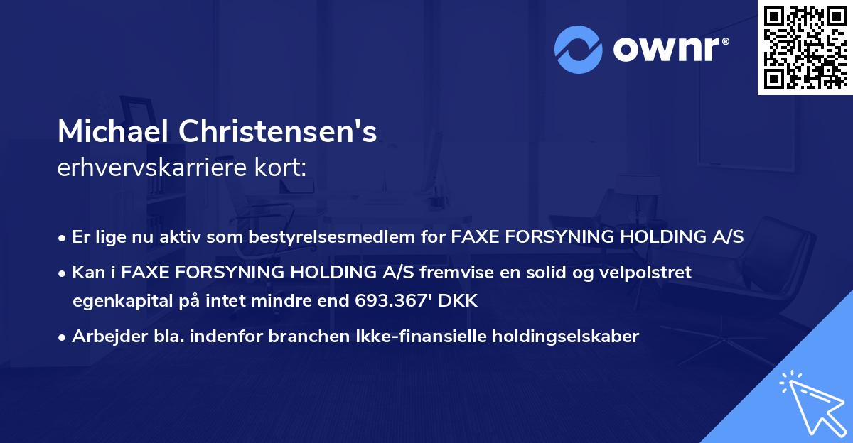 Michael Christensen's erhvervskarriere kort