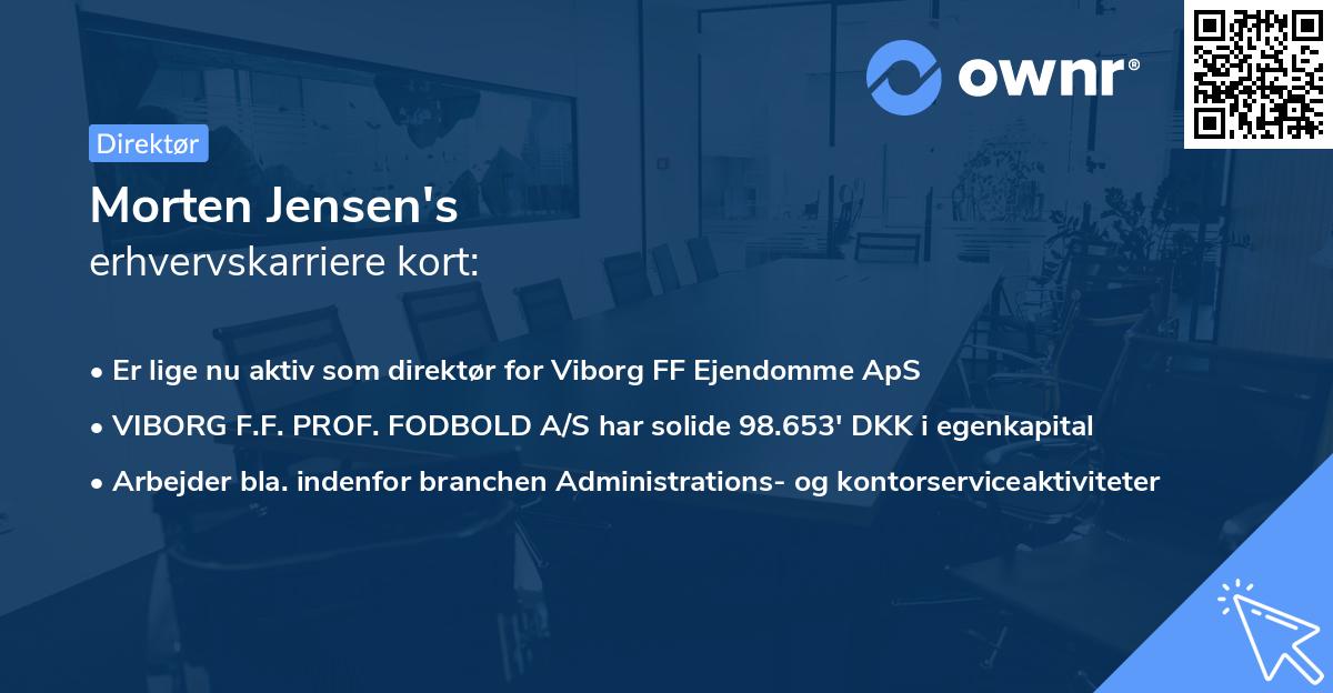 Morten Jensen's erhvervskarriere kort