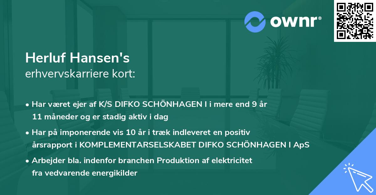Herluf Hansen's erhvervskarriere kort