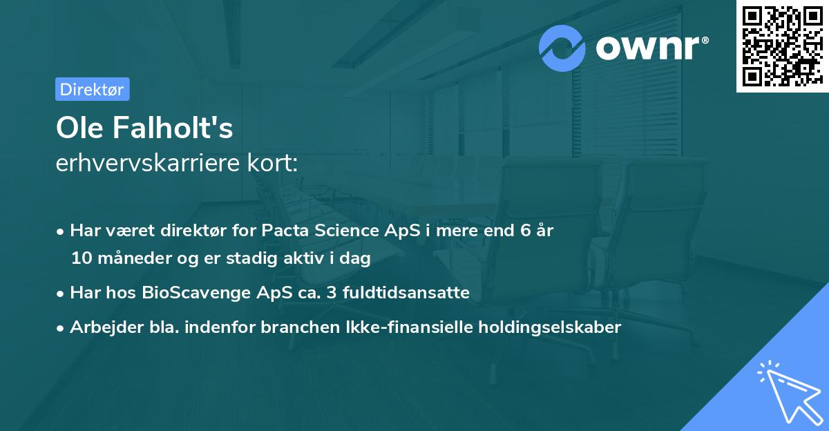 Ole Falholt's erhvervskarriere kort