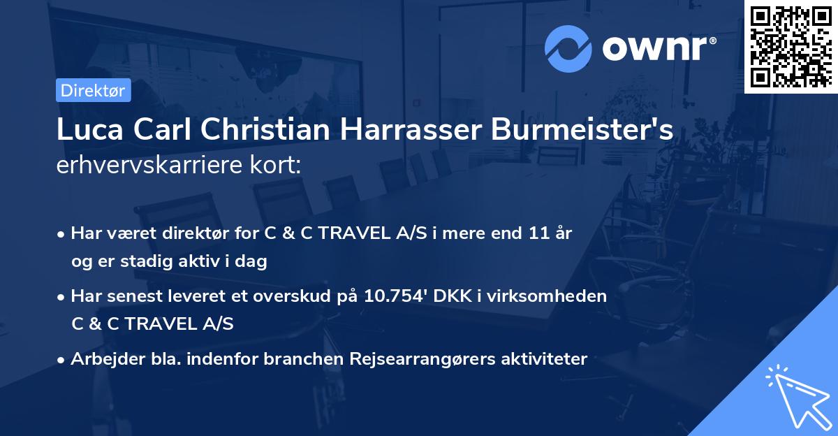 Luca Carl Christian Harrasser Burmeister's erhvervskarriere kort