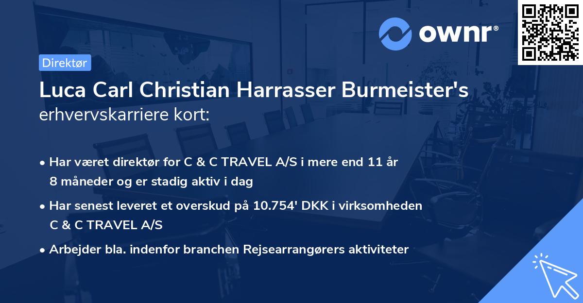Luca Carl Christian Harrasser Burmeister's erhvervskarriere kort