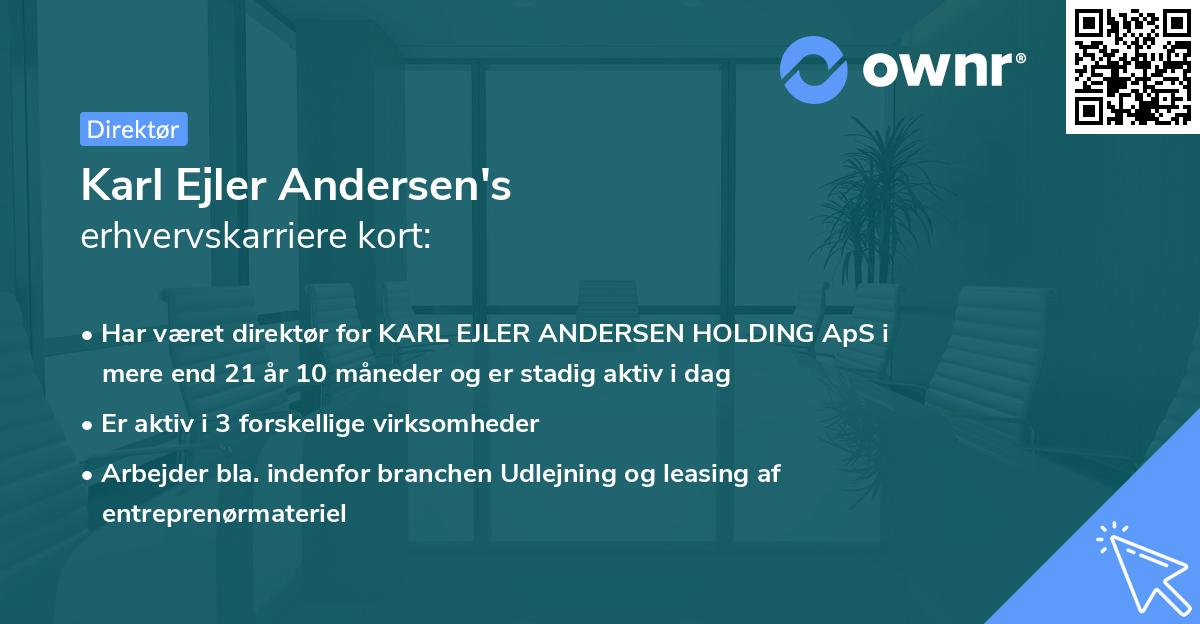 Karl Ejler Andersen's erhvervskarriere kort