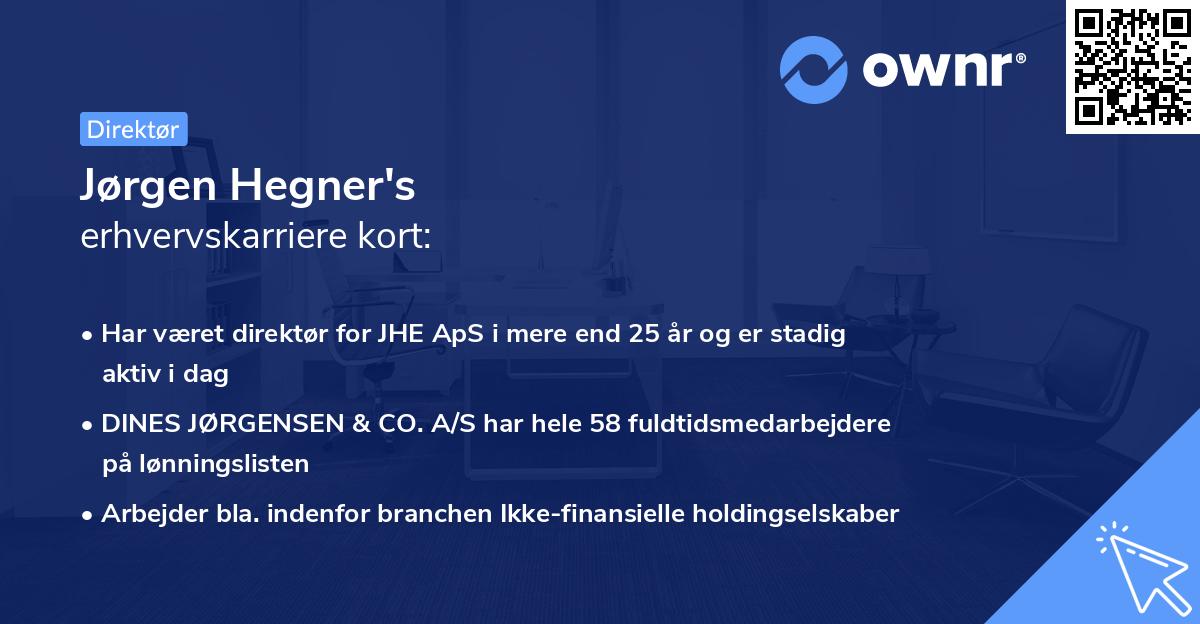 Jørgen Hegner's erhvervskarriere kort