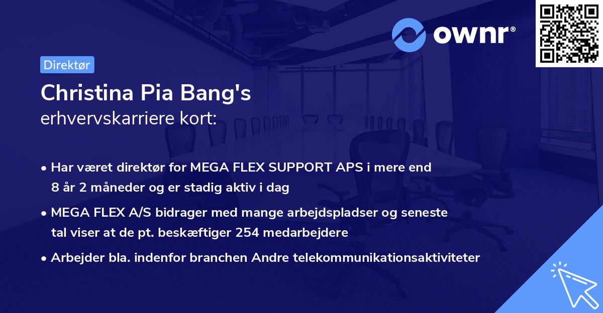 Christina Pia Bang's erhvervskarriere kort