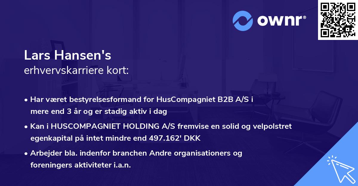 Lars Hansen's erhvervskarriere kort