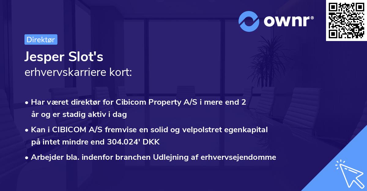Jesper Slot's erhvervskarriere kort