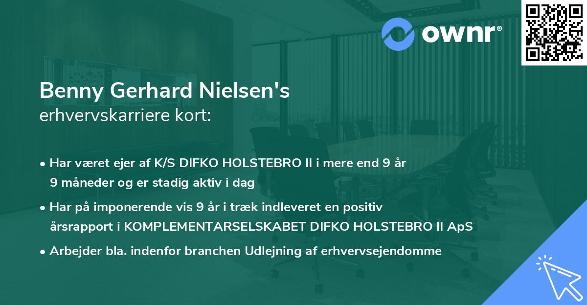 Benny Gerhard Nielsen's erhvervskarriere kort