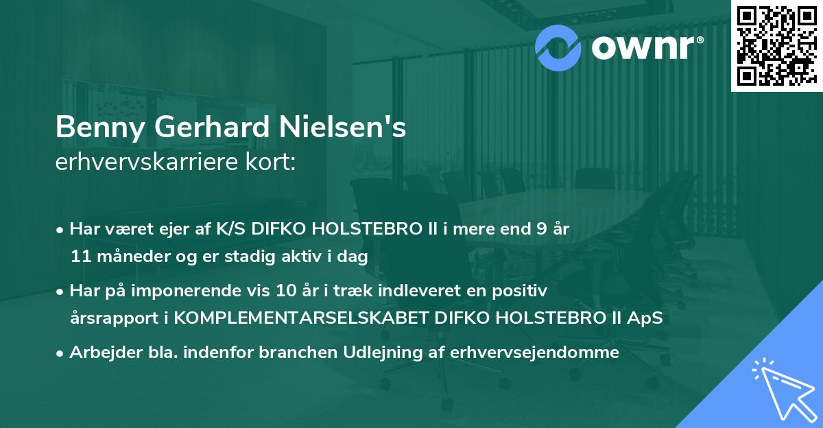 Benny Gerhard Nielsen's erhvervskarriere kort