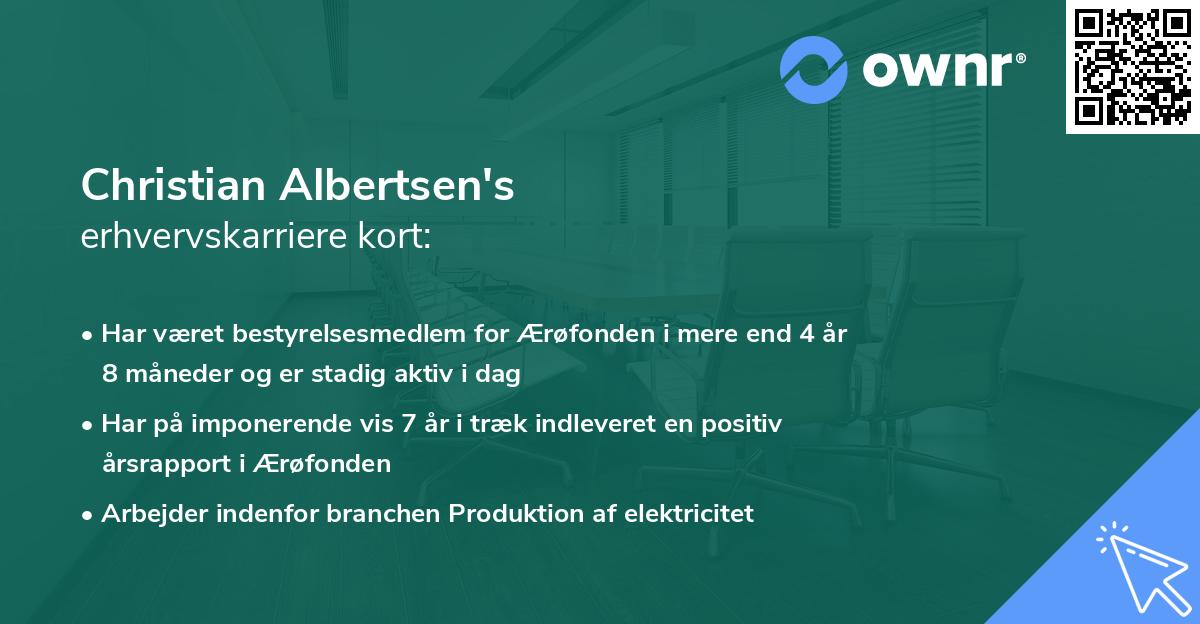 Christian Albertsen's erhvervskarriere kort