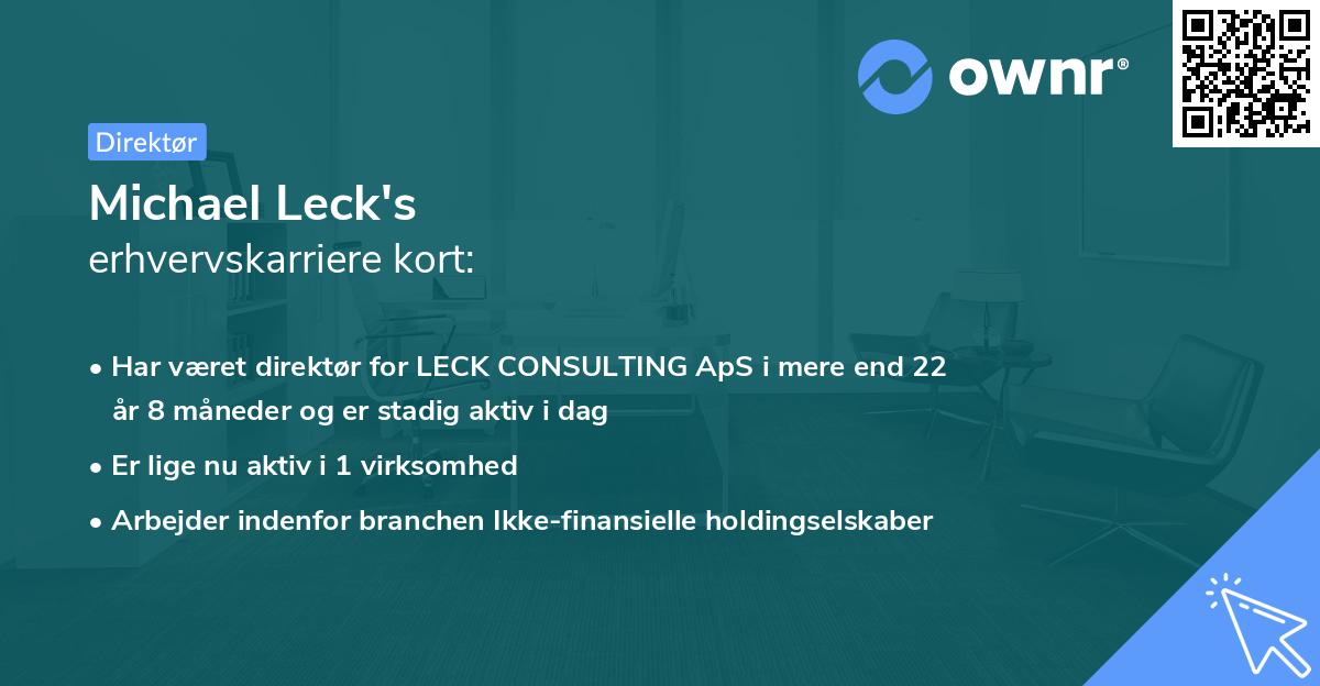 Michael Leck's erhvervskarriere kort