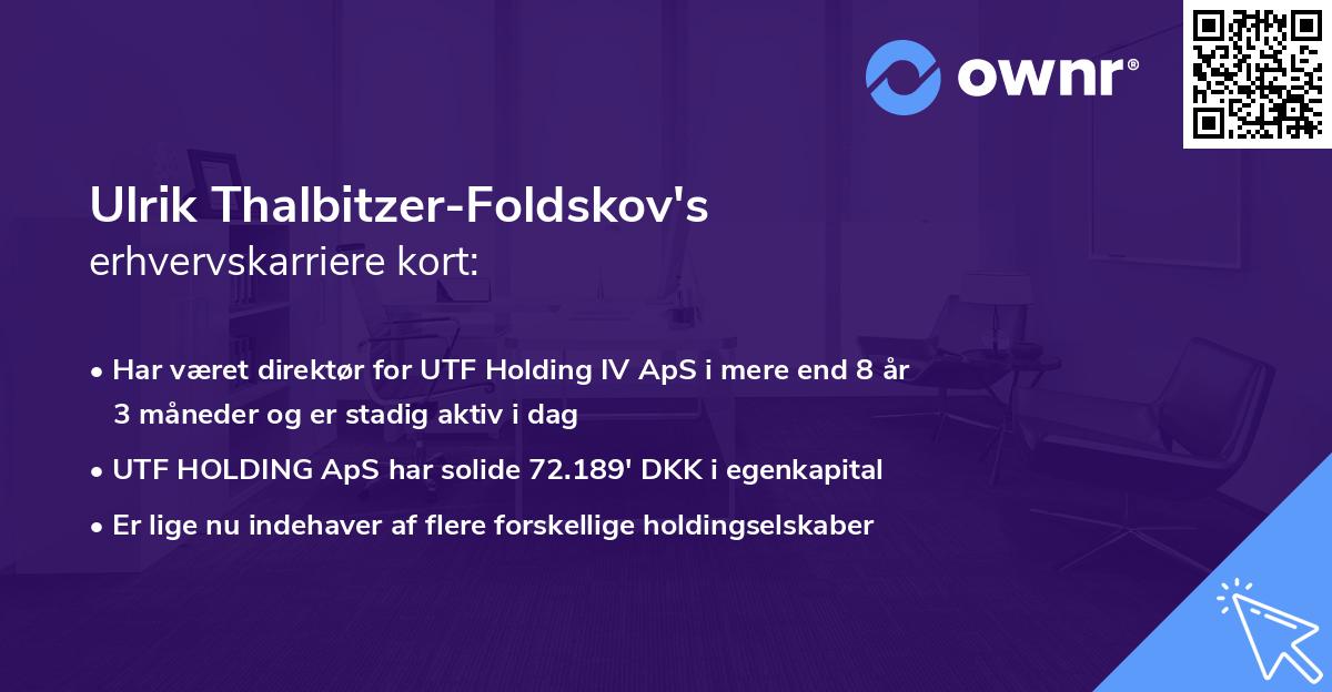 Ulrik Thalbitzer-Foldskov's erhvervskarriere kort