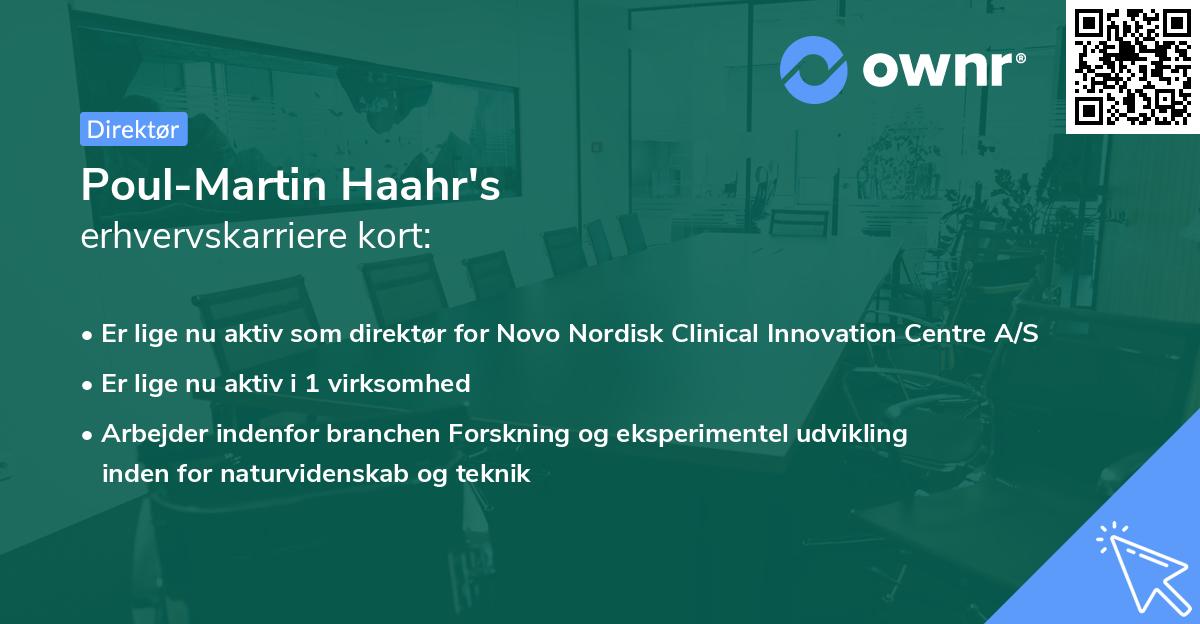 Poul-Martin Haahr's erhvervskarriere kort