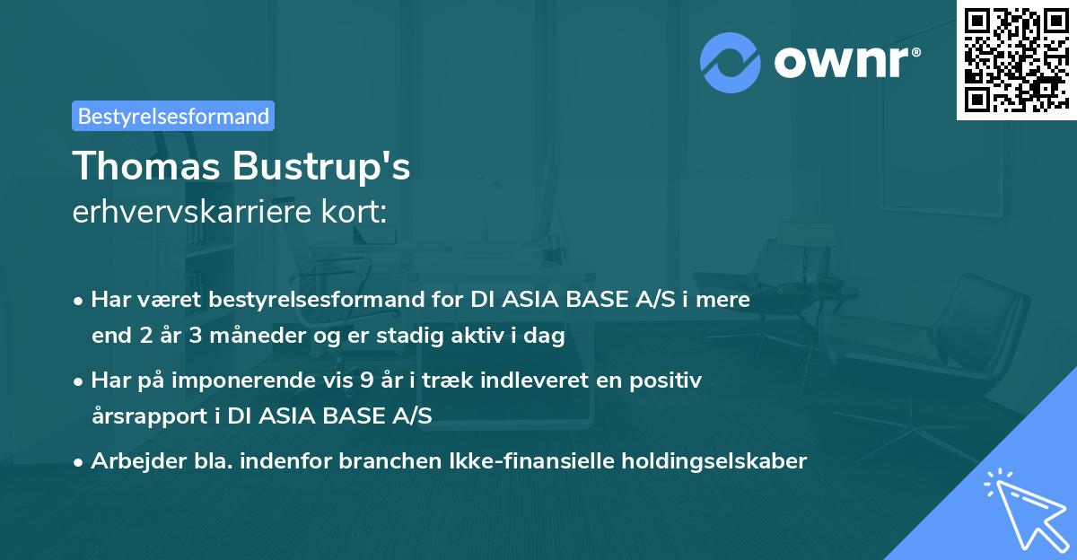 Thomas Bustrup's erhvervskarriere kort