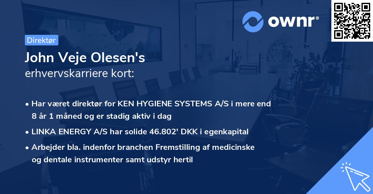 John Veje Olesen's erhvervskarriere kort