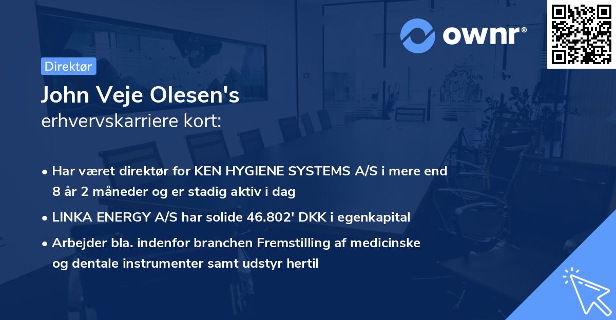 John Veje Olesen's erhvervskarriere kort