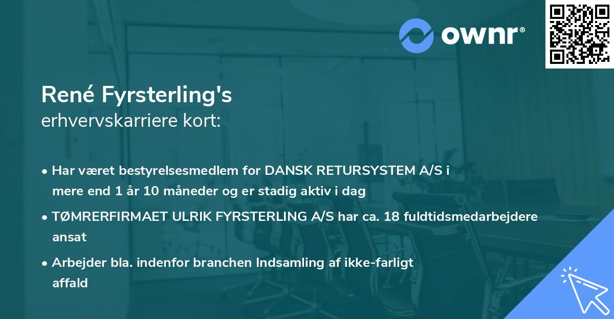 René Fyrsterling's erhvervskarriere kort