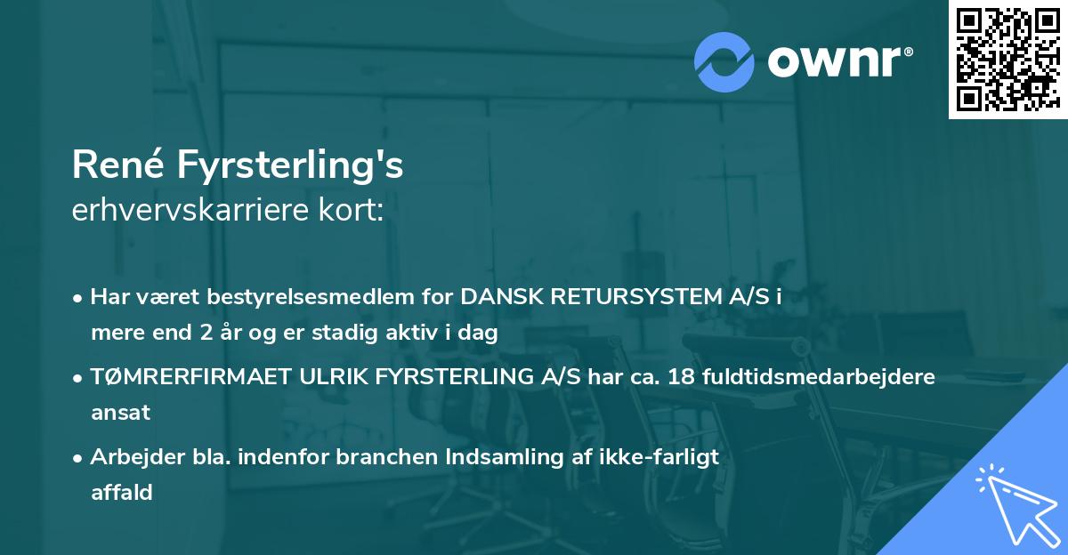 René Fyrsterling's erhvervskarriere kort