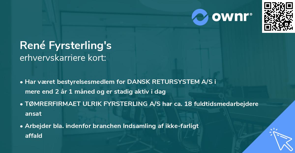 René Fyrsterling's erhvervskarriere kort