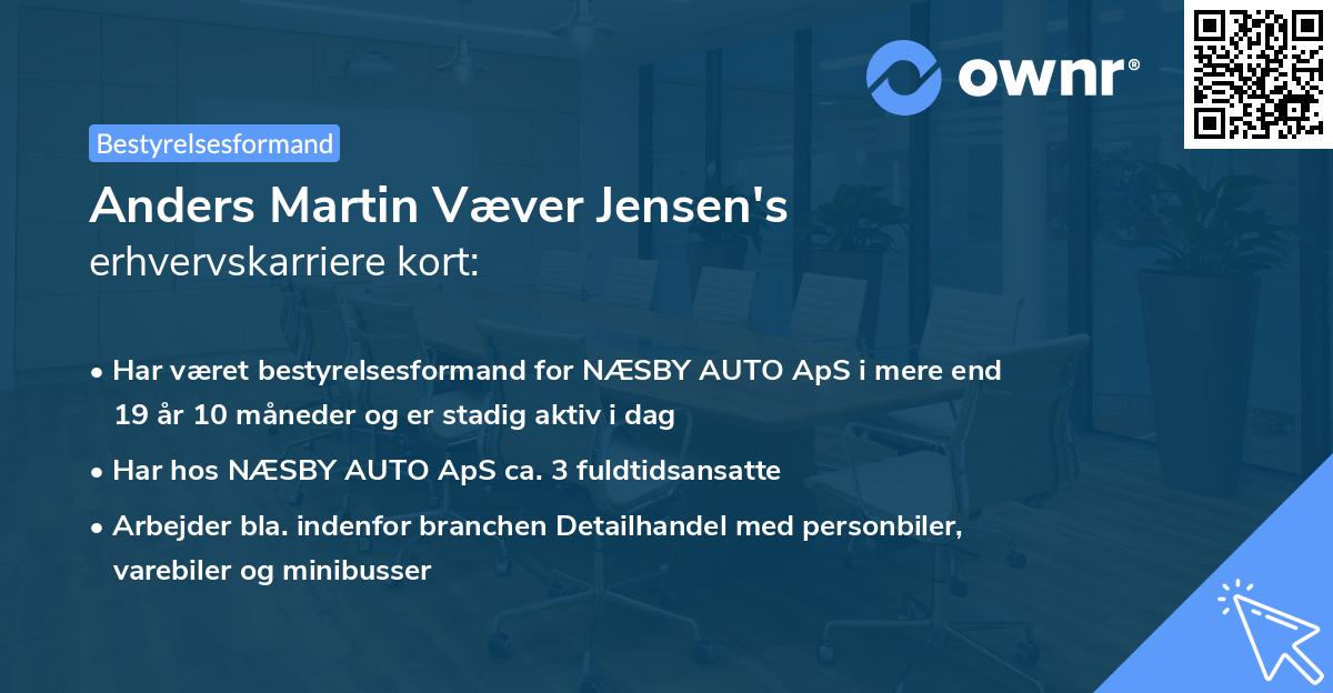 Anders Martin Væver Jensen's erhvervskarriere kort