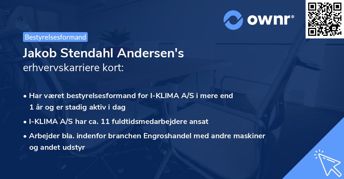 Jakob Stendahl Andersen's erhvervskarriere kort