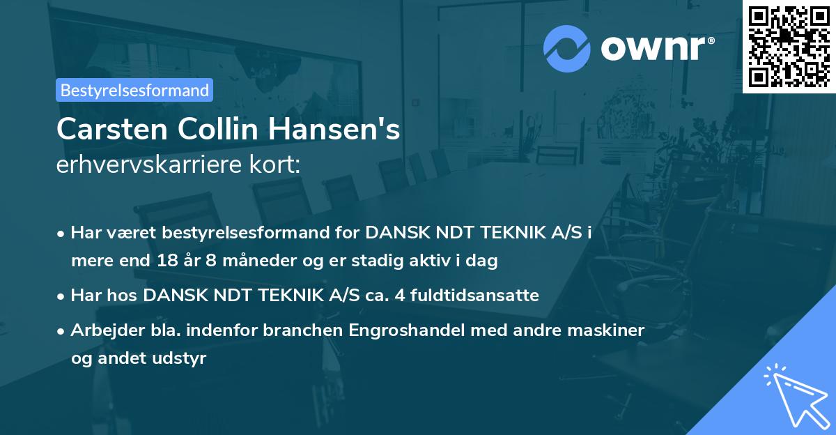 Carsten Collin Hansen's erhvervskarriere kort