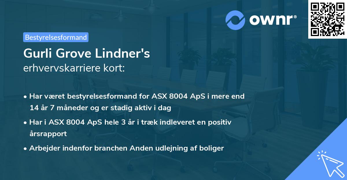 Gurli Grove Lindner's erhvervskarriere kort