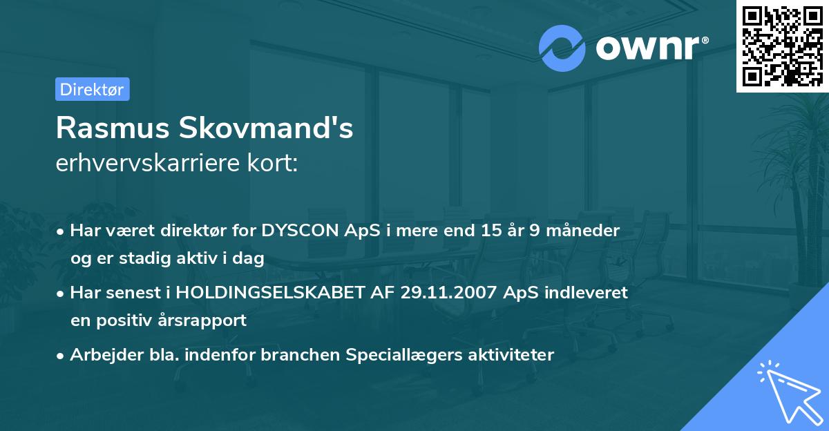 Rasmus Skovmand's erhvervskarriere kort