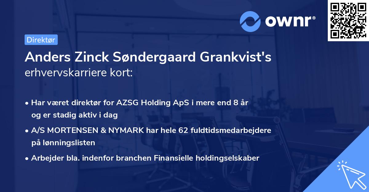 Anders Zinck Søndergaard Grankvist's erhvervskarriere kort