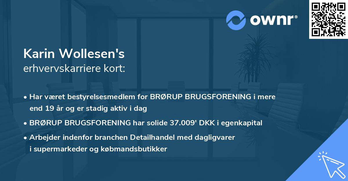 Karin Wollesen's erhvervskarriere kort