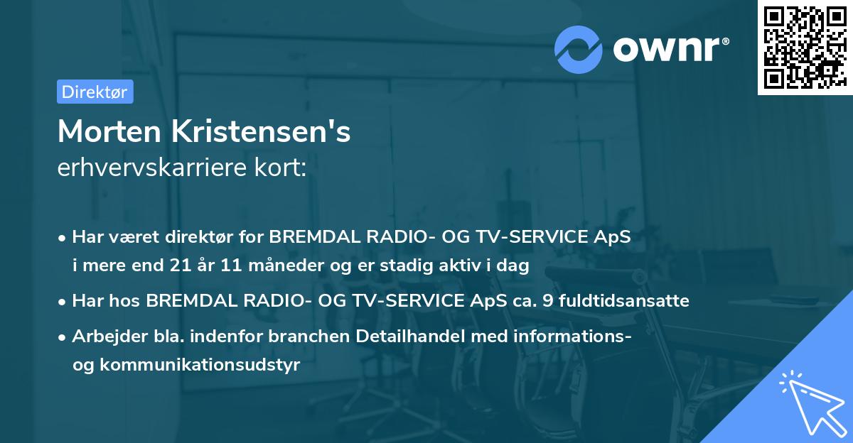 Morten Kristensen's erhvervskarriere kort