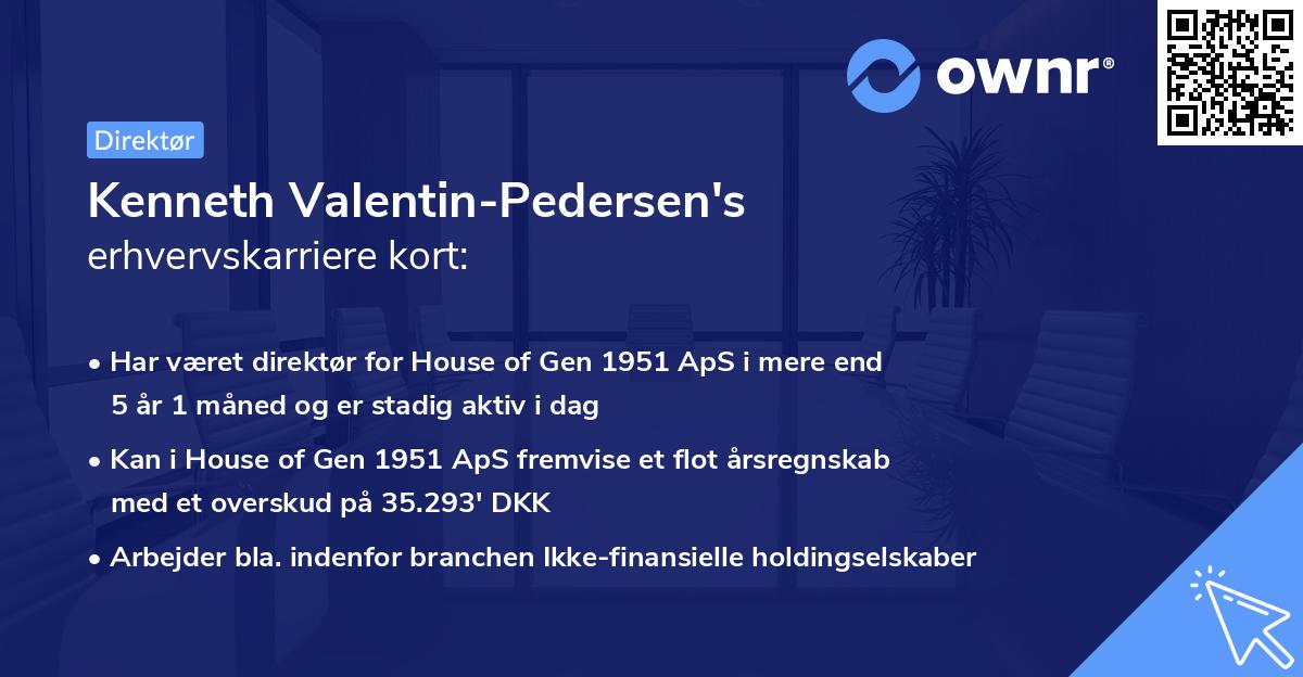 Kenneth Valentin-Pedersen's erhvervskarriere kort