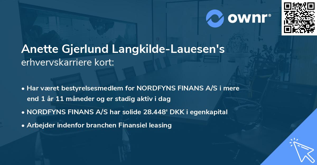 Anette Gjerlund Langkilde-Lauesen's erhvervskarriere kort