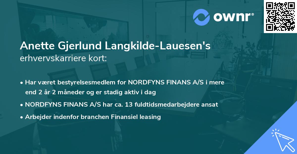 Anette Gjerlund Langkilde-Lauesen's erhvervskarriere kort