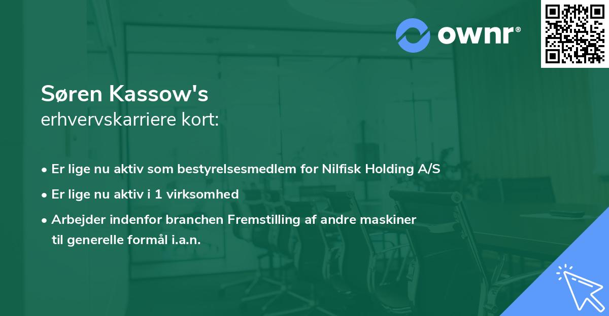 Søren Kassow's erhvervskarriere kort