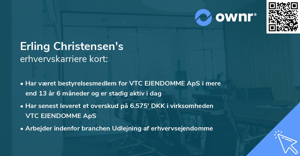 Erling Christensen's erhvervskarriere kort