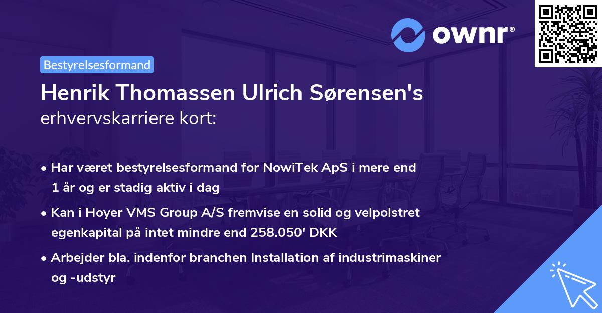 Henrik Thomassen Ulrich Sørensen's erhvervskarriere kort