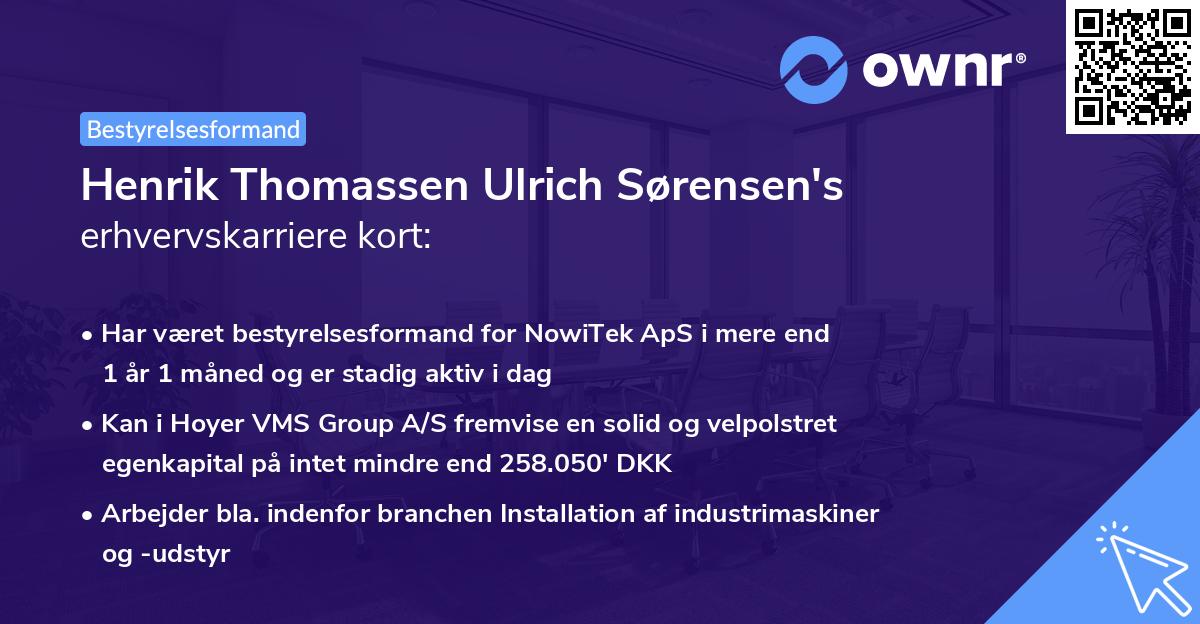 Henrik Thomassen Ulrich Sørensen's erhvervskarriere kort