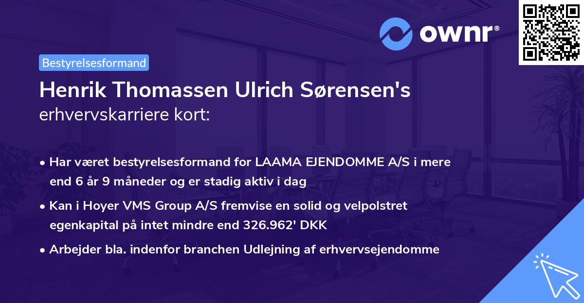 Henrik Thomassen Ulrich Sørensen's erhvervskarriere kort