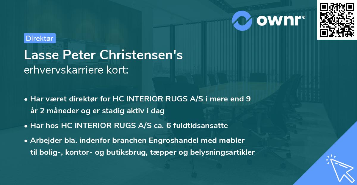 Lasse Peter Christensen's erhvervskarriere kort