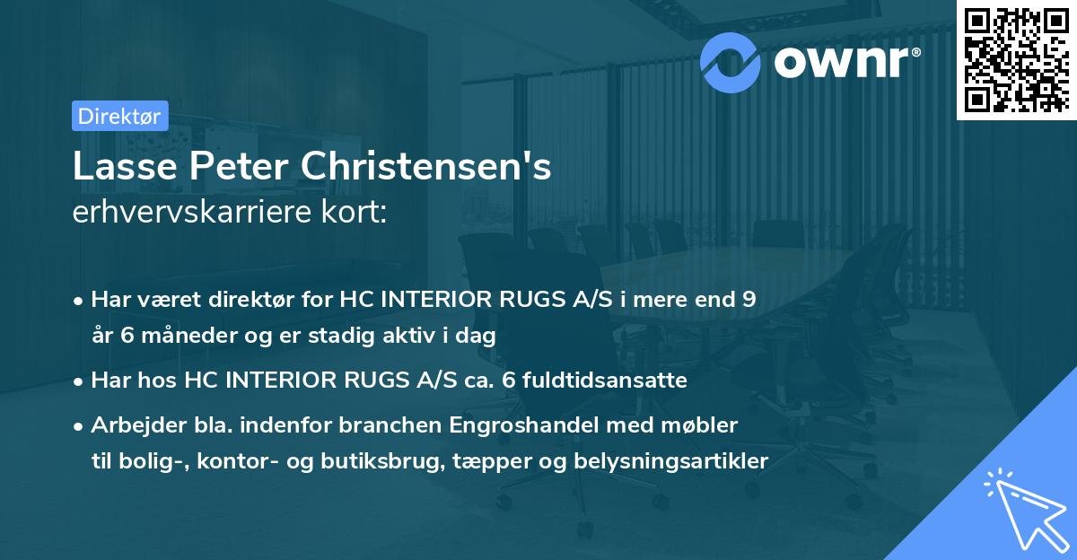 Lasse Peter Christensen's erhvervskarriere kort