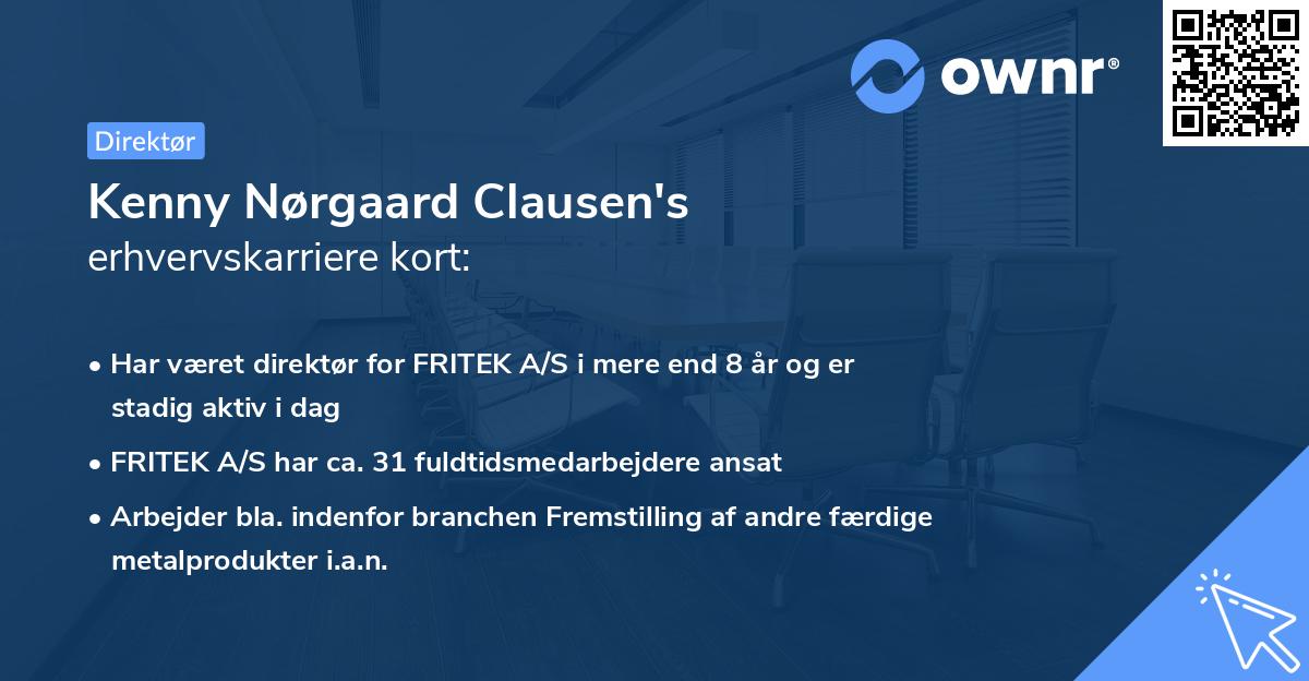Kenny Nørgaard Clausen's erhvervskarriere kort