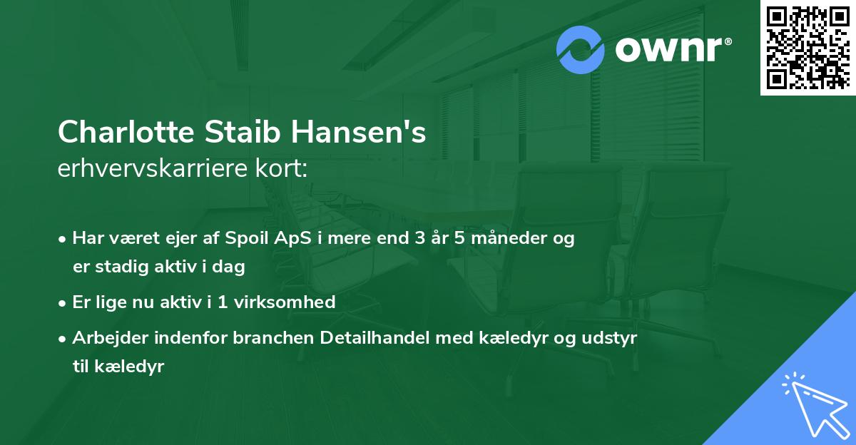 Charlotte Staib Hansen's erhvervskarriere kort